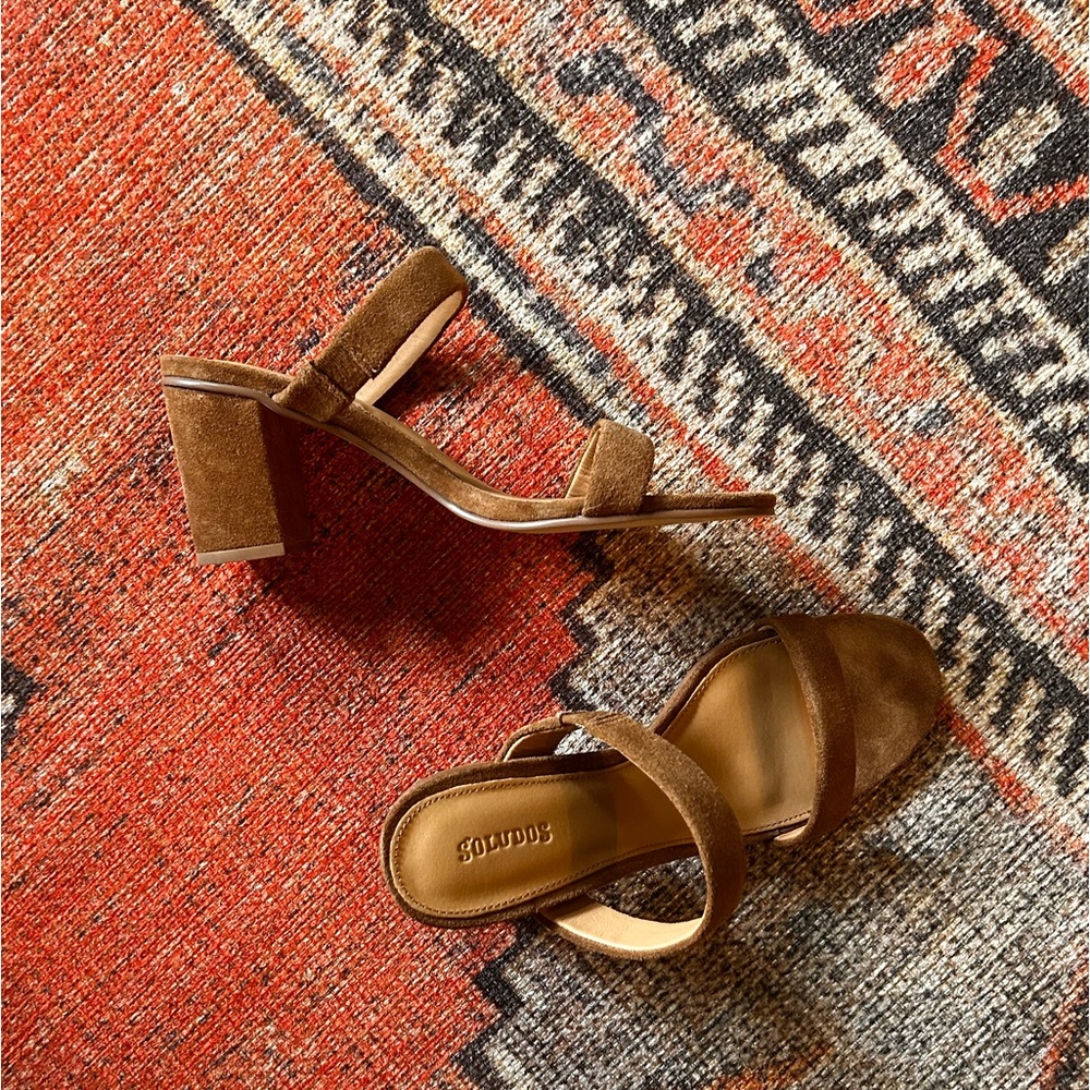 Soludos suede block heel